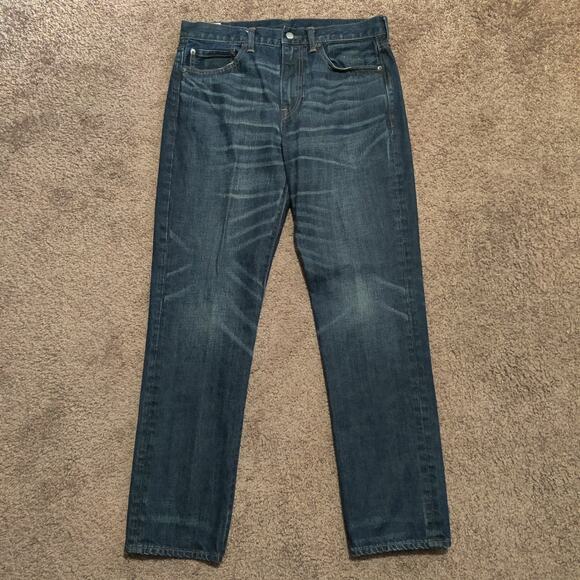 J Crew Mens 770 Straight Kaihara Japanese Denim Blue Jeans Size 32 x 30 - Picture 1 of 10